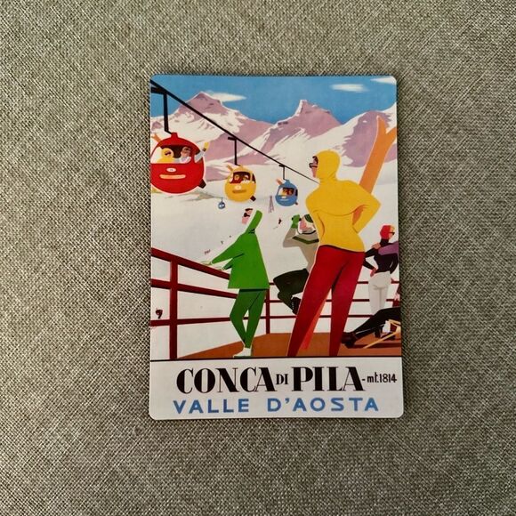 Italian Vintage Italy Ski Print Magnet - Picture 4 of 6